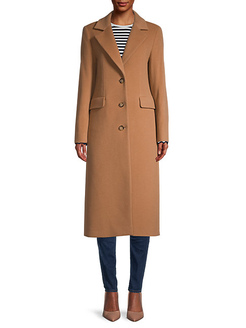 Cinzia Rocca Icons Notch Collar Wool-blend Coat In Camel | ModeSens