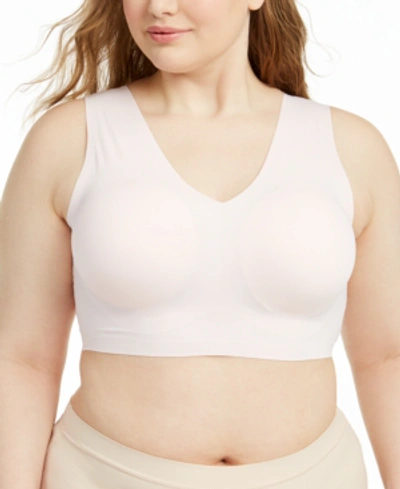 Shop Calvin Klein Women's Plus Size Invisibles V-neck Comfort Bralette Qf5831 In Nymphs Thigh (nude 5)