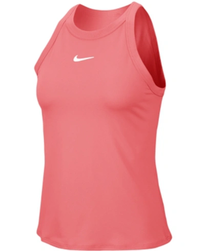 Shop Nike Women's Tennis Dri-fit Tank Top In Sunblush/white