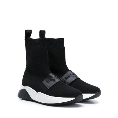 Shop Balmain Sock Sneakers In Black