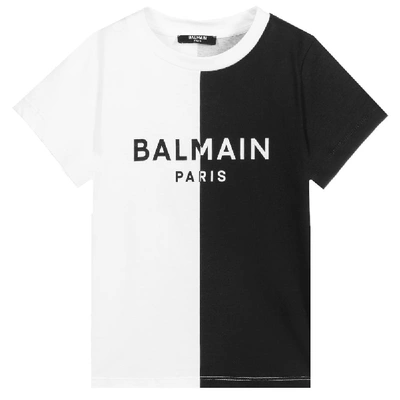 Shop Balmain Two Tone T-shirt In Black