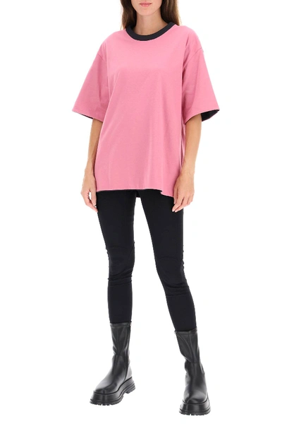 Shop Ambush Reversible T-shirt Logo Print In Grey,pink