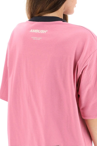 Shop Ambush Reversible T-shirt Logo Print In Grey,pink