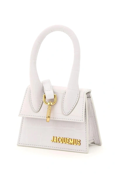 Shop Jacquemus Le Chiquito Micro Bag In White,grey