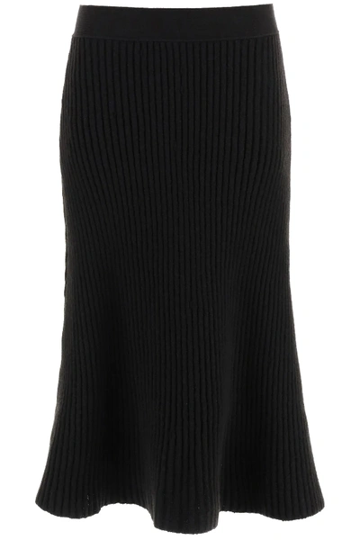 Shop Bottega Veneta Wool Skirt In Brown