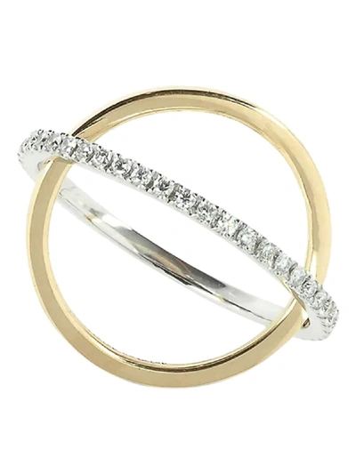 Shop Delfina Delettrez Diamond Pave Tourbillon Ring