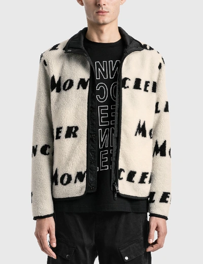 Shop Moncler Reversible Fleece Jacket In White