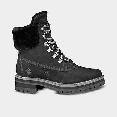 Shop Timberland Women's Courmayeur Valley Waterproof 6 Inch Shearling Boots In Black