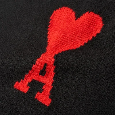 Shop Ami Alexandre Mattiussi Ami Big Heart Crew Knit In Black