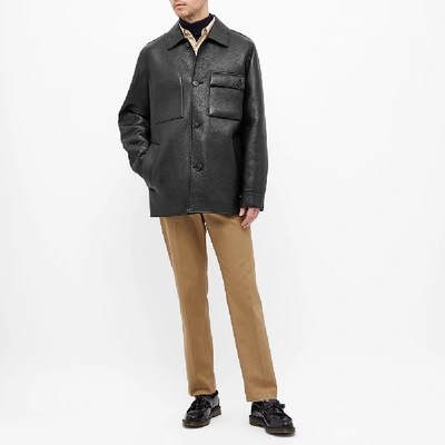 Shop Acne Studios Lopris Bonded Leather Jacket In Black