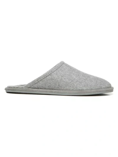 Shop Vince Hampton Shearling-lined Suede Slippers In Heather Grey