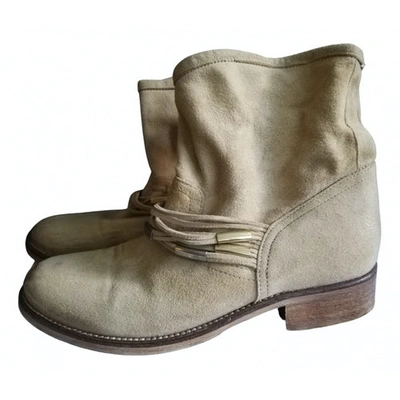 Pre-owned Pinko Beige Leather Boots