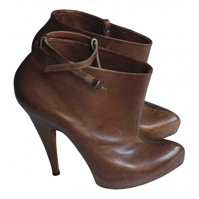 Pre-owned Givenchy Brown Leather Ankle Boots