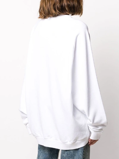 Shop Maison Margiela Cotton Sweatshirt In White