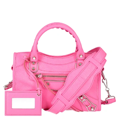 Pre-owned Balenciaga Pink Motocross Classic Mini Leather City Tote Bag