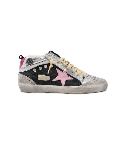 Shop Golden Goose Mid Star Sneaker In Ice/silver/black/pink In Multi