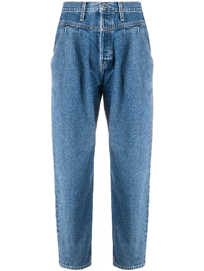 Shop Re/done The Savi Tapered Jeans In Blue