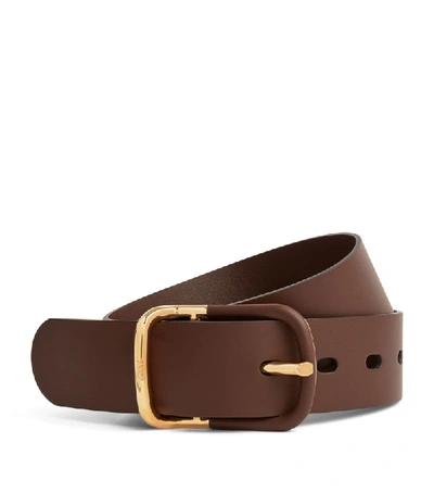 Shop Chloé Leather Drew Wide Waist Belt
