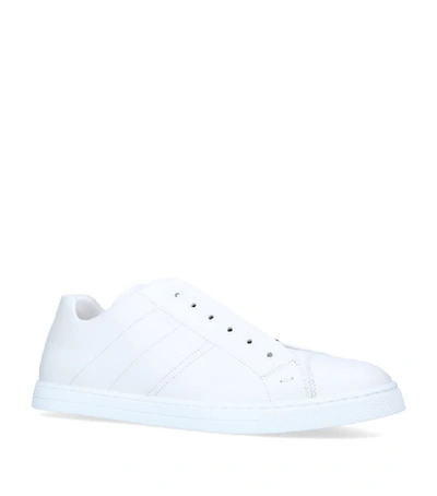 Shop Fendi Leather Ff-bands Sneakers