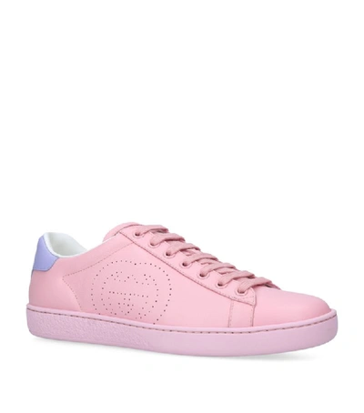 Shop Gucci Perforated Interlocking G Ace Sneakers