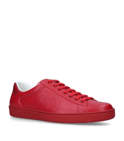 Shop Gucci Leather Ace Sneakers