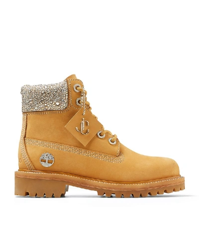 Shop Jimmy Choo + Timberland The Original Leather Embellished Boots