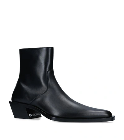 Shop Balenciaga Leather Tiaga Ankle Boots