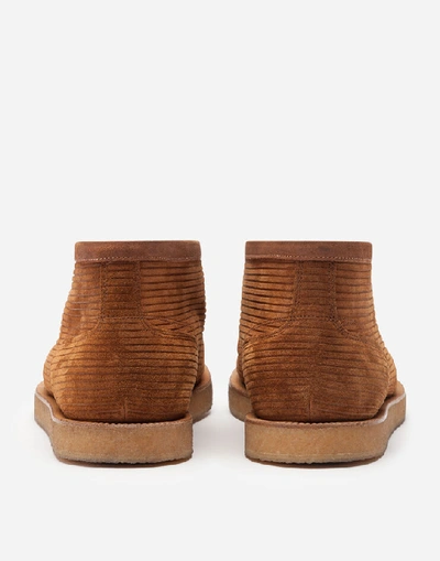 Shop Dolce & Gabbana Printed Suede Desert Boots In Brown
