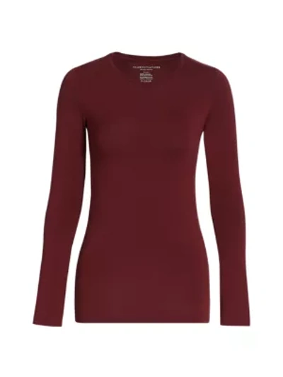 Shop Majestic Soft Touch Long-sleeve Top In Cabernet