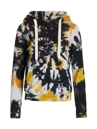 Shop Nsf Lisse Tie-dye Hoodie In Black Gold Tie Dye