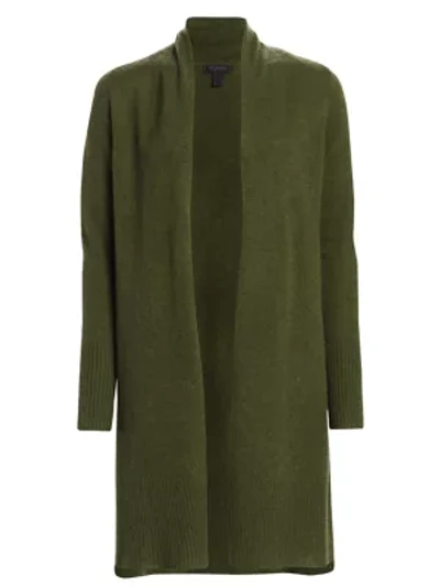Shop Saks Fifth Avenue Women's Collection Cashmere Duster In Olive Moss Heather