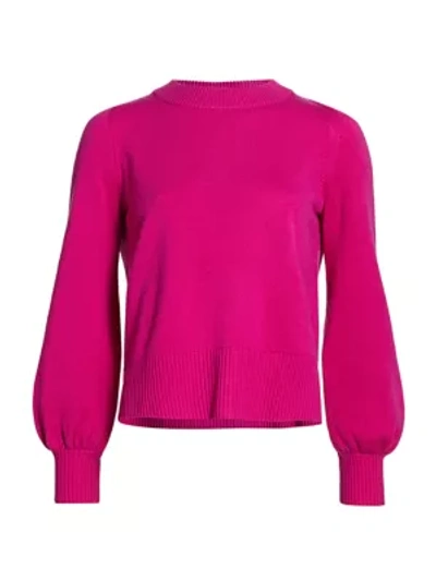 Shop Akris Punto Women's Wool & Cashmere Puff-sleeve Knit Sweater In Pink