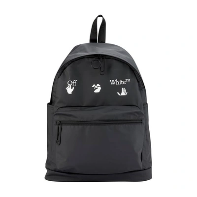 Shop Off-white Logo Backpack In Black/white