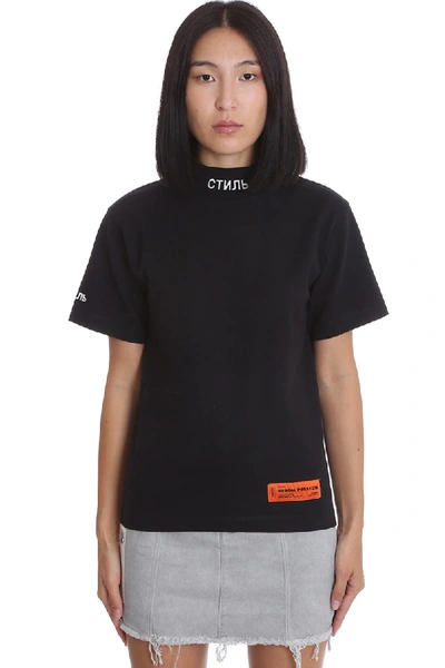 Shop Heron Preston Turtleneck Ctnm T-shirt In Black Cotton