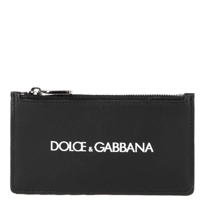 Shop Dolce & Gabbana Vertical Logo Cardholder In Black