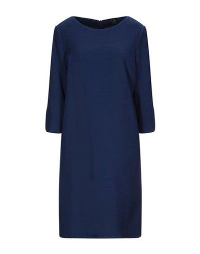 Shop Le Col Woman Mini Dress Blue Size 8 Wool, Elastane