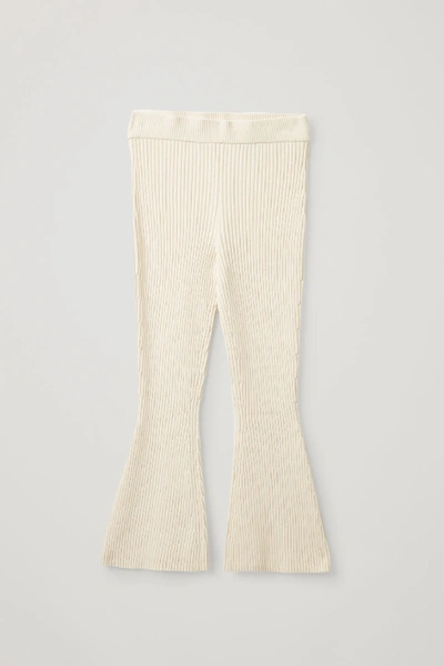 Shop Cos Chenille Flared Trousers In White
