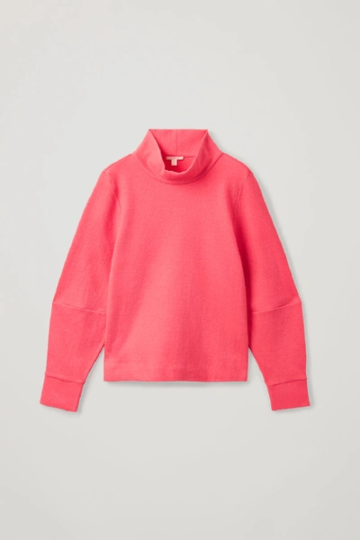 Shop Cos Turtleneck Knitted Jumper In Pink