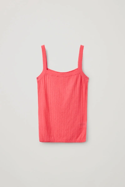 Shop Cos Merino Wool Ribbed Vest In Pink