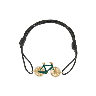 Shop Aliita Bici Midnight Blue Cord Bracelet In Green