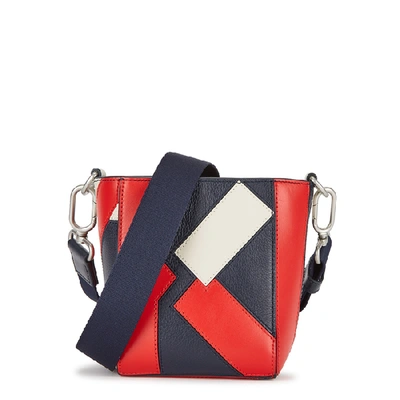 Shop Kenzo Kube Panelled Leather Bucket Bag In Red