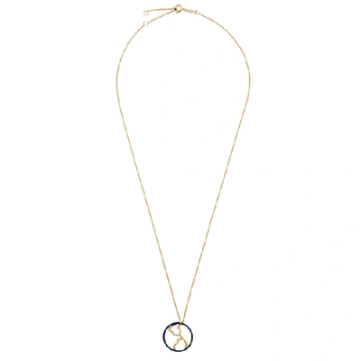 Shop Aliita Mundo 9kt Gold Necklace In Blue