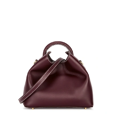 Shop Elleme Baozi Plum Leather Cross-body Bag In Bordeaux