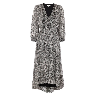 Shop Joie Tobey Floral-print Silk-georgette Midi Dress In Grey