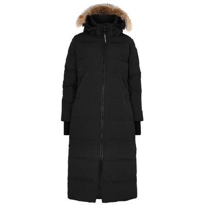 Shop Canada Goose Mystique Fusion Fit Fur-trimmed Arctic-tech Coat In Black