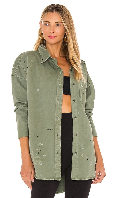 Shop Nsf Lewis Oversize Button Up In Paint Fatigue