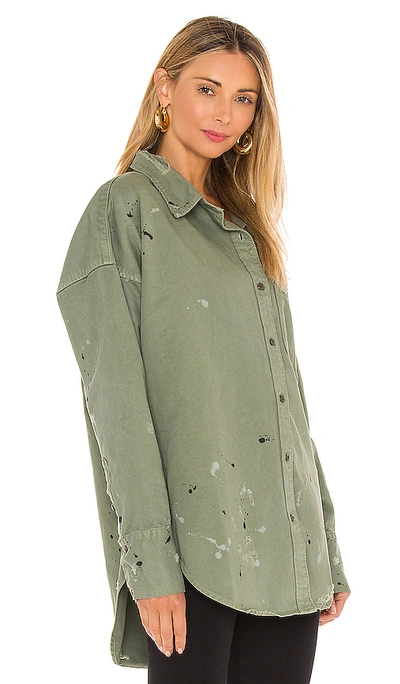 Shop Nsf Lewis Oversize Button Up In Paint Fatigue