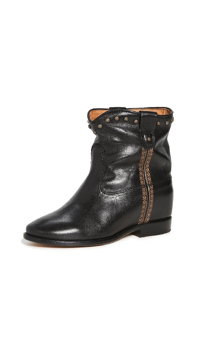 Shop Isabel Marant Cluster Boots With Covered Wedge Heel In Black