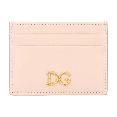 Shop Dolce & Gabbana Dg Card Holder In Cipria 1