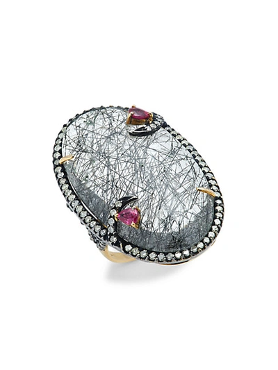 Shop Amrapali Two-tone & Multi-stone Ring